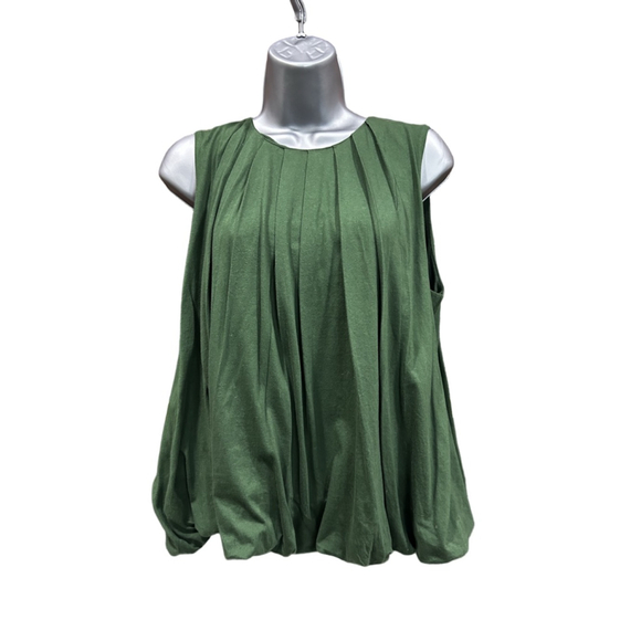 NWT Madewell Sleeveless Crewneck Bubble Top size medium in green - Picture 6 of 9